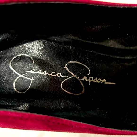 Jessica Simpson - Fuscia Peeptoe Platform Stilettos with Ankle Strap, Size 7.5US - Picture 7 of 11